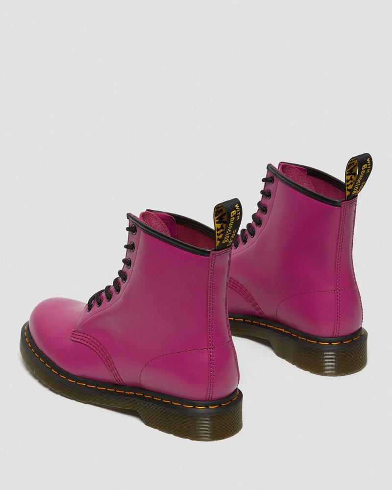 Pink Men's Dr Martens 1460 Smooth Leather Lace Up Boots | CA 532QMA